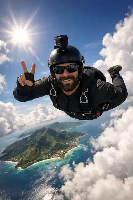 Skydiving Peace Sign Freefall
