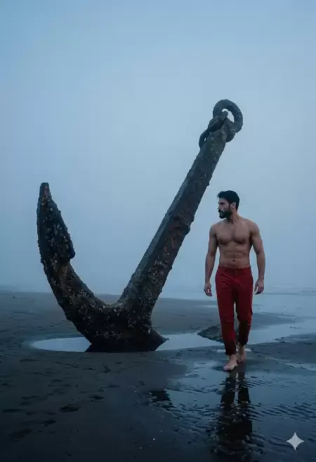 Wandering the Misty Coast with a Colossal Anchor