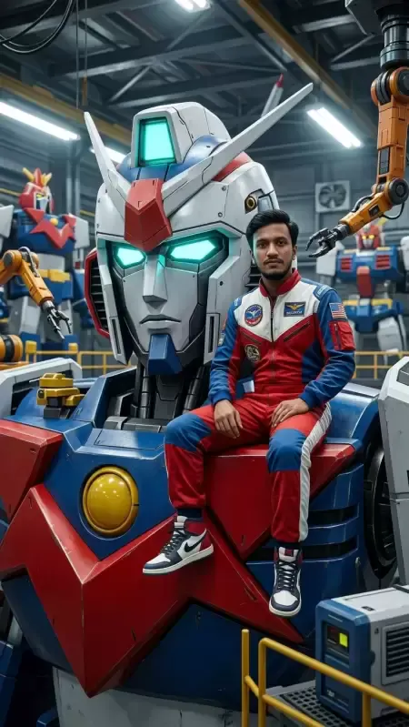 Voltes V hangar giant mecha portrait