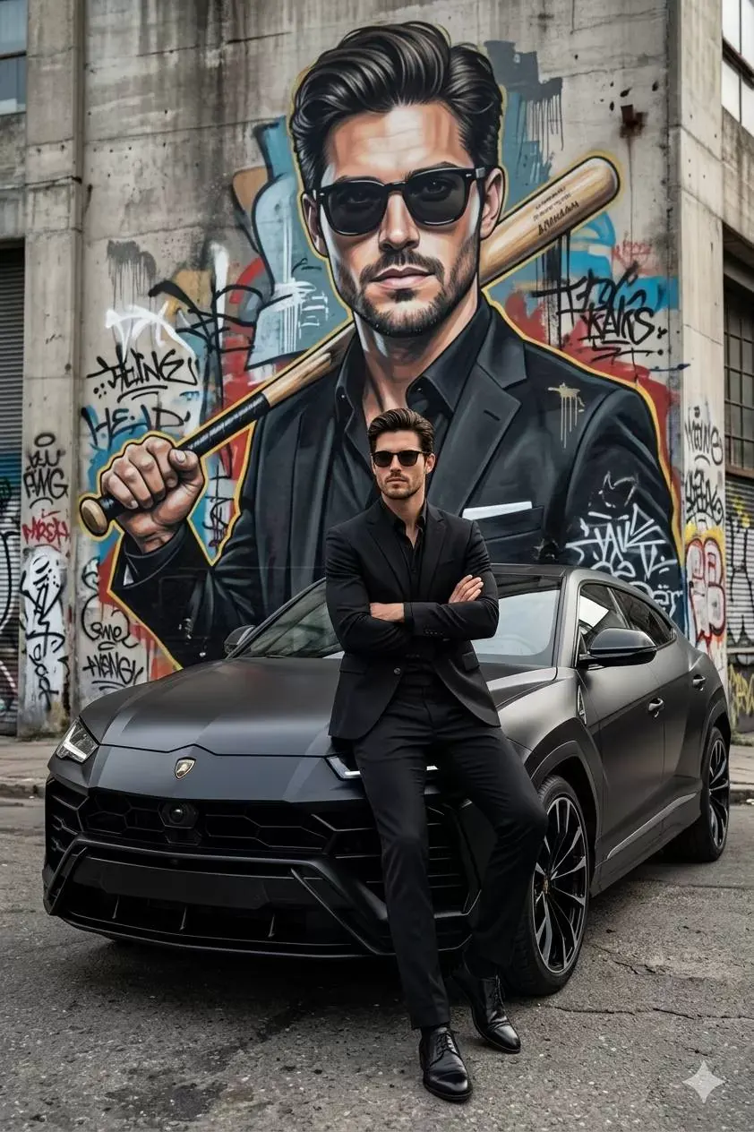 Urban Lamborghini Graffiti Portrait