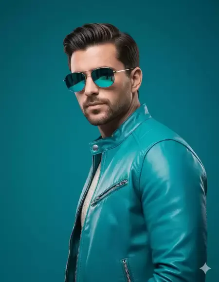 Turquoise Moda Editorial Portre